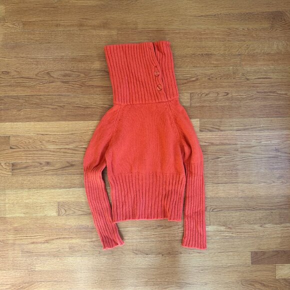 Thick Orange Benetton Turtleneck Sweater - Picture 1 of 6
